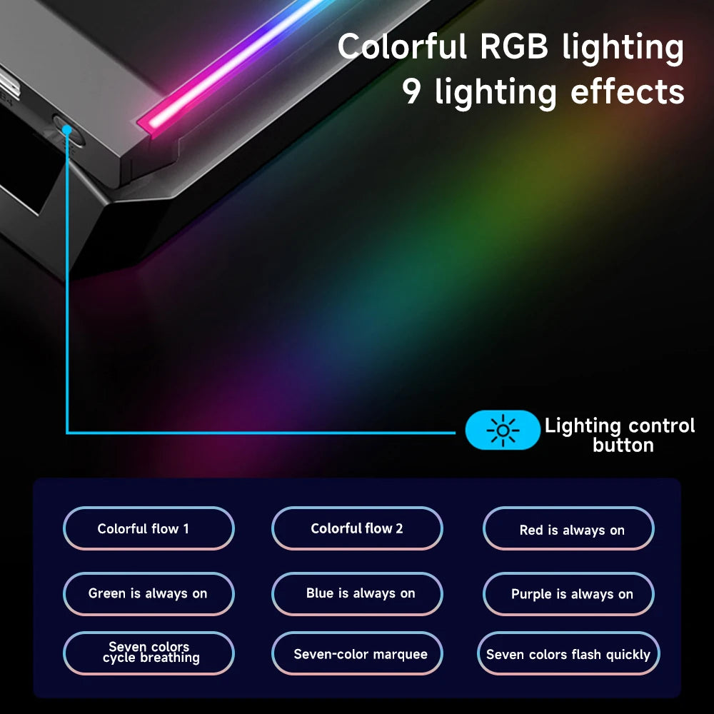 RGB Computer Support Desk Monitor Stand with Storage Drawer Phone Holder USB 2.0/3.0 Interface Ports Desktop Organizer Shelf