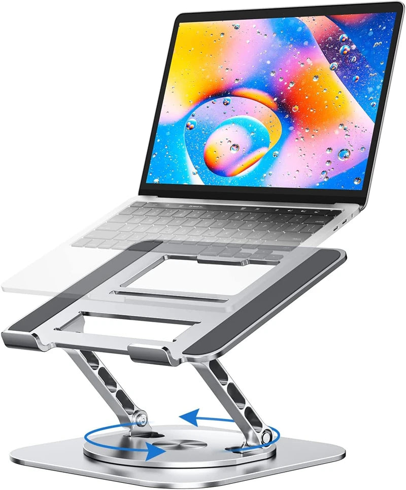 360 Rotating Aluminum Alloy Adjustable Desk Laptop Stand for Macbook Air Pro Foldable Soporte Notebook Desktop Holder Accessory