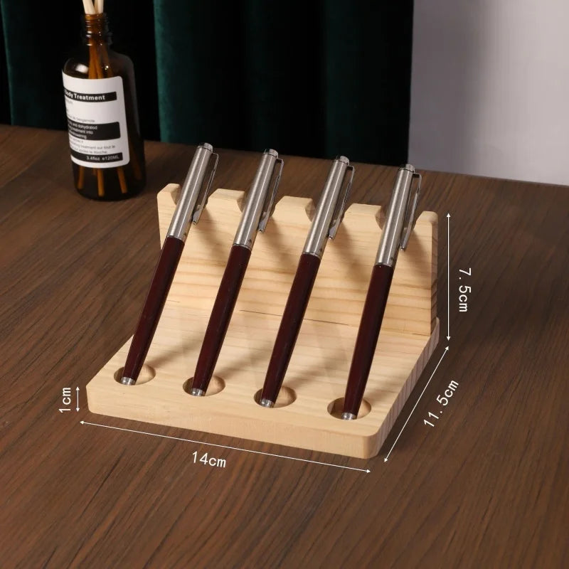 Wooden Pen Stand 4/10 Slots Wood Multifunction Desk Organizer - Pen Holder, Phone Stand & Storage Solution for Office and School