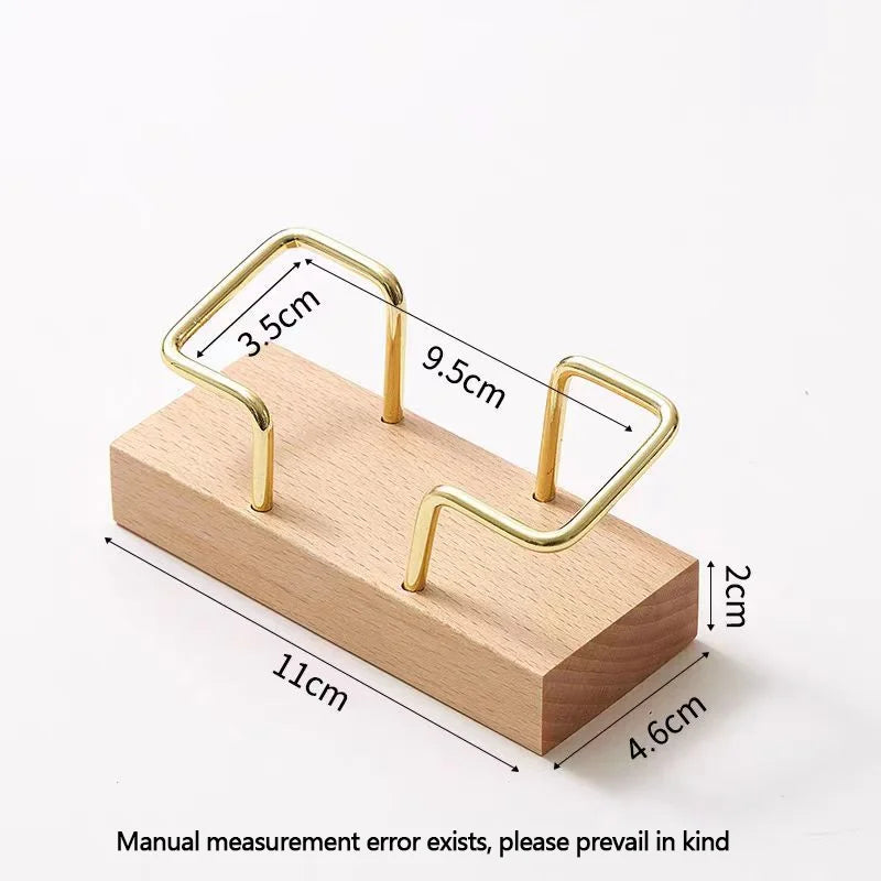 1Pcs Wooden Desktop Business Card Holder 3 Compartment Storage Box For Office Supplies Desk Accessories Organizer
