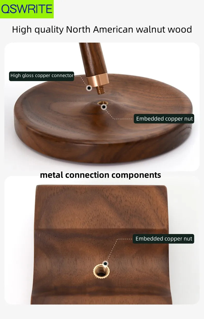 Walnut Wood Headphone Holder Minimalist Style Headphone Hanger Solid Wood Headphone Storage Rack Game Headphone Rack