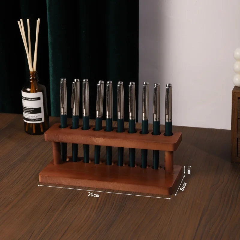 Wooden Pen Stand 4/10 Slots Wood Multifunction Desk Organizer - Pen Holder, Phone Stand & Storage Solution for Office and School