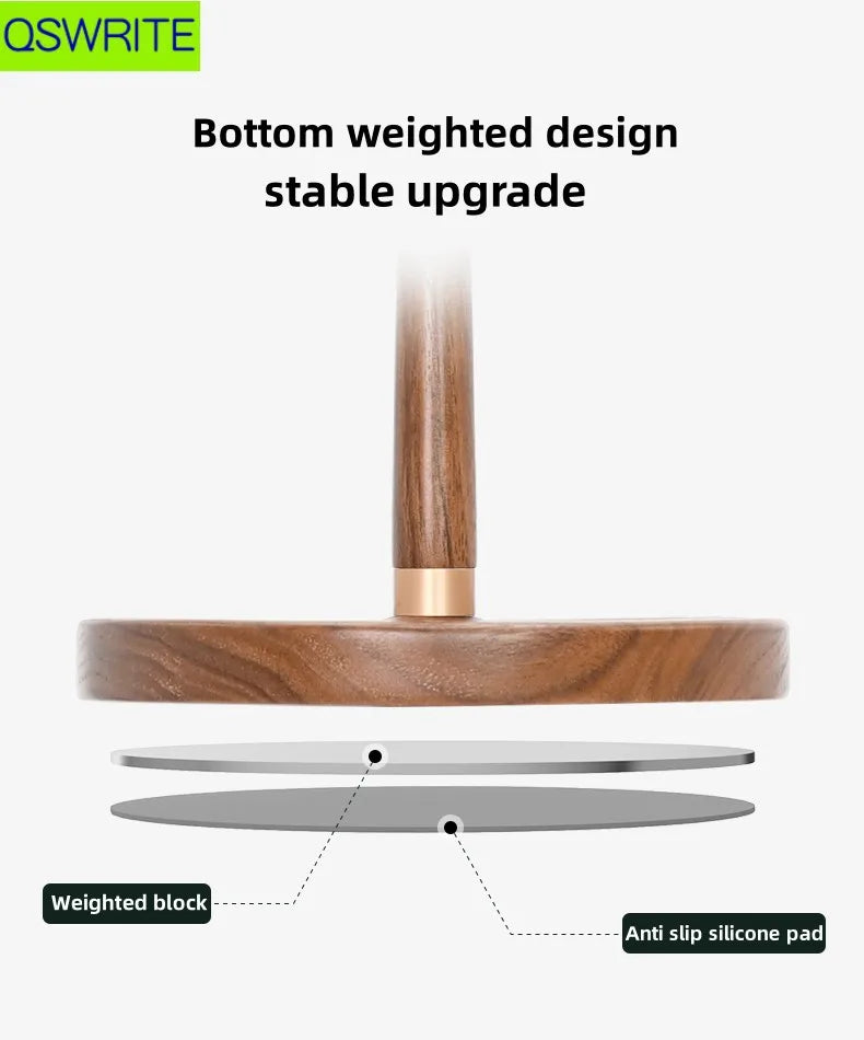 Walnut Wood Headphone Holder Minimalist Style Headphone Hanger Solid Wood Headphone Storage Rack Game Headphone Rack