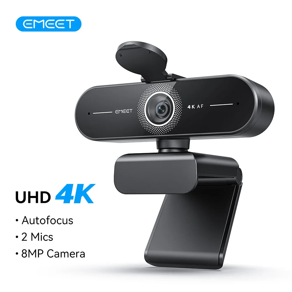 EMEET 4K/1080P Webcam for PC/Computer PDAF Auto Focus Video Camera With Dual Mics Web Camera Works for Zoom/Teams