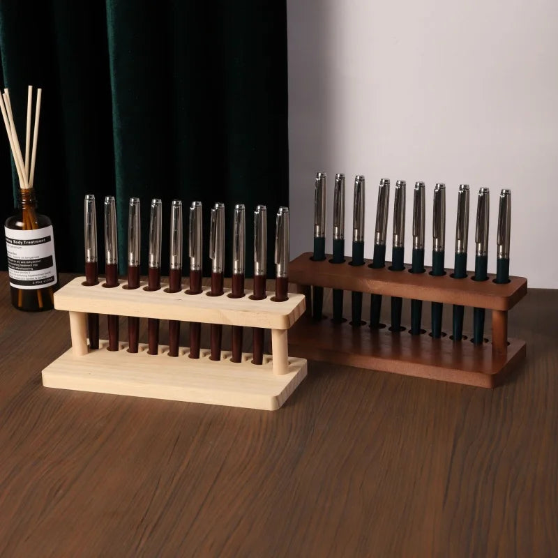Wooden Pen Stand 4/10 Slots Wood Multifunction Desk Organizer - Pen Holder, Phone Stand & Storage Solution for Office and School