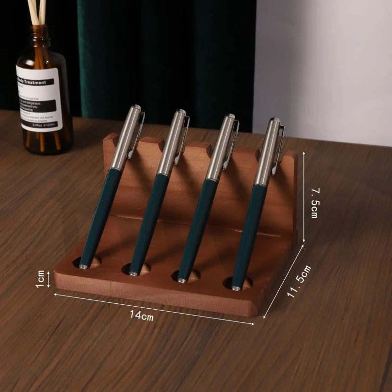 Wooden Pen Stand 4/10 Slots Wood Multifunction Desk Organizer - Pen Holder, Phone Stand & Storage Solution for Office and School