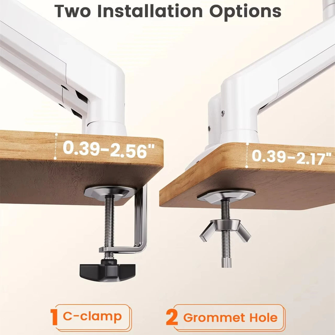 Dual Monitor Mount for 13″–32″ Screens, Adjustable Dual Monitor Stand, with 180° Swivel, Tilt, 360° Rotation for Home Office
