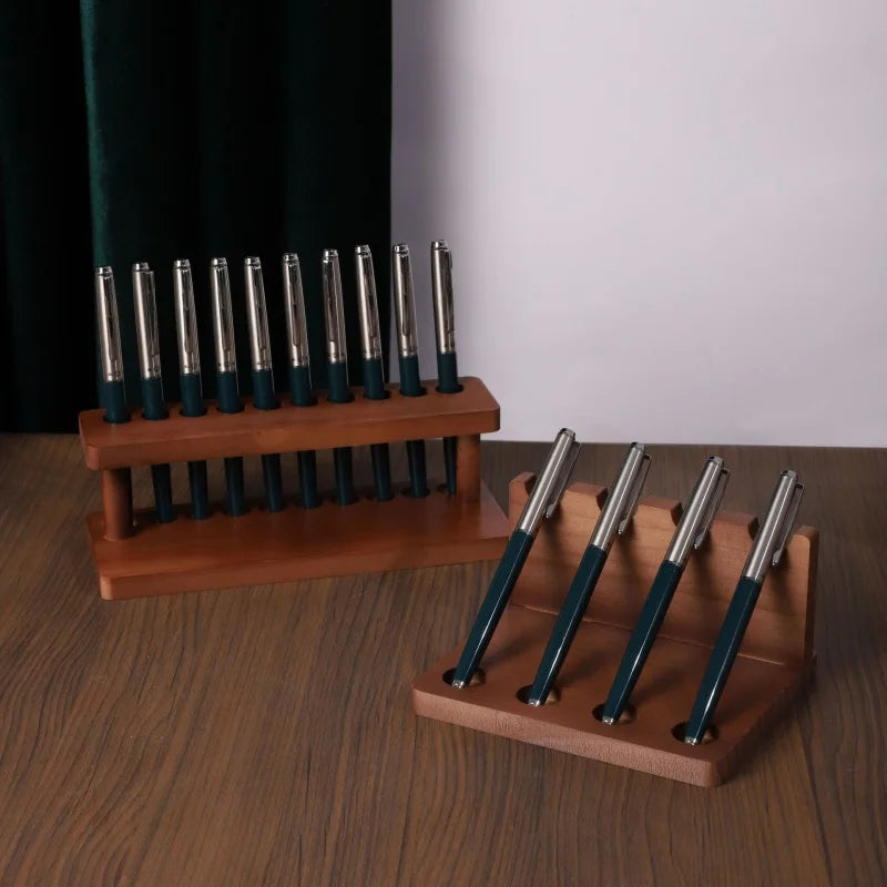 Wooden Pen Stand 4/10 Slots Wood Multifunction Desk Organizer - Pen Holder, Phone Stand & Storage Solution for Office and School