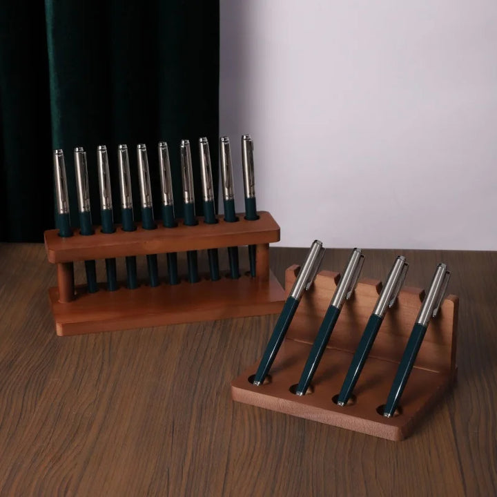 Wooden Pen Stand 4/10 Slots Wood Multifunction Desk Organizer - Pen Holder, Phone Stand & Storage Solution for Office and School