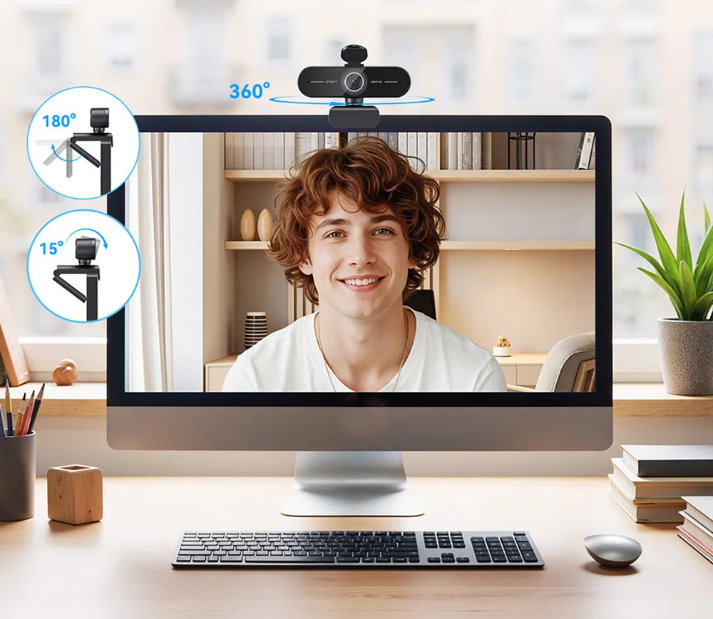 EMEET 4K/1080P Webcam for PC/Computer PDAF Auto Focus Video Camera With Dual Mics Web Camera Works for Zoom/Teams