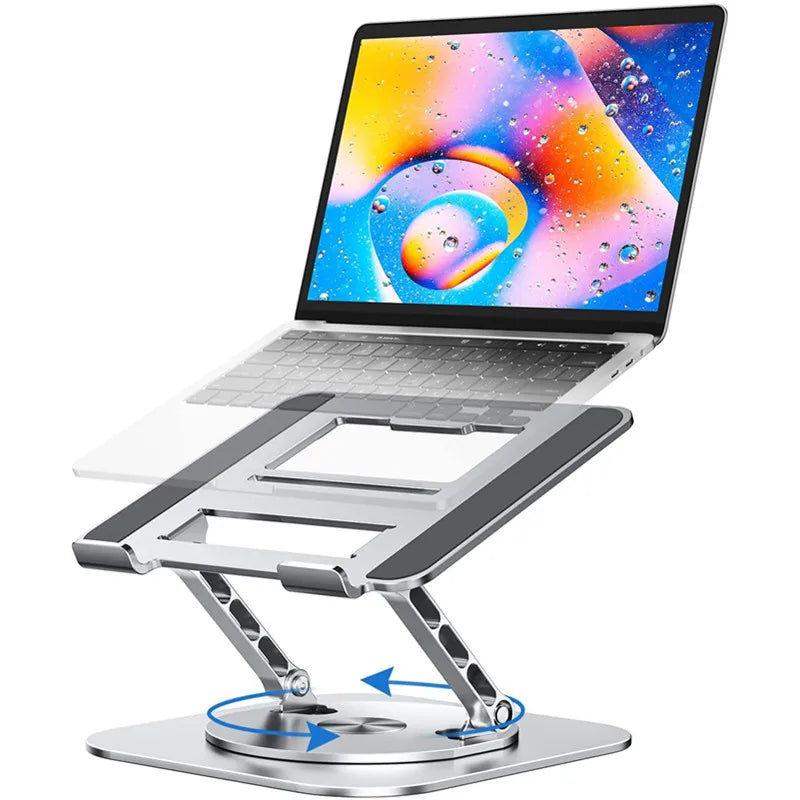 360 Rotating Aluminum Alloy Adjustable Desk Laptop Stand for Macbook Air Pro Foldable Soporte Notebook Desktop Holder Accessory