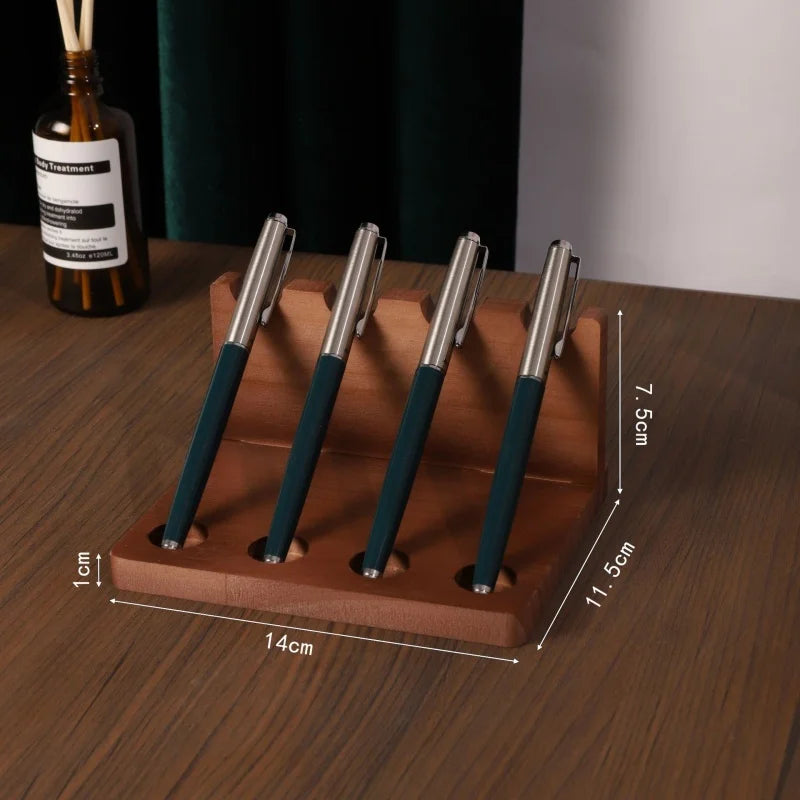Wooden Pen Stand 4/10 Slots Wood Multifunction Desk Organizer - Pen Holder, Phone Stand & Storage Solution for Office and School