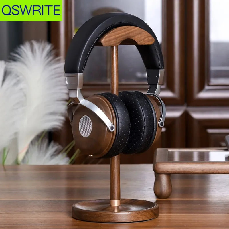 Walnut Wood Headphone Holder Minimalist Style Headphone Hanger Solid Wood Headphone Storage Rack Game Headphone Rack