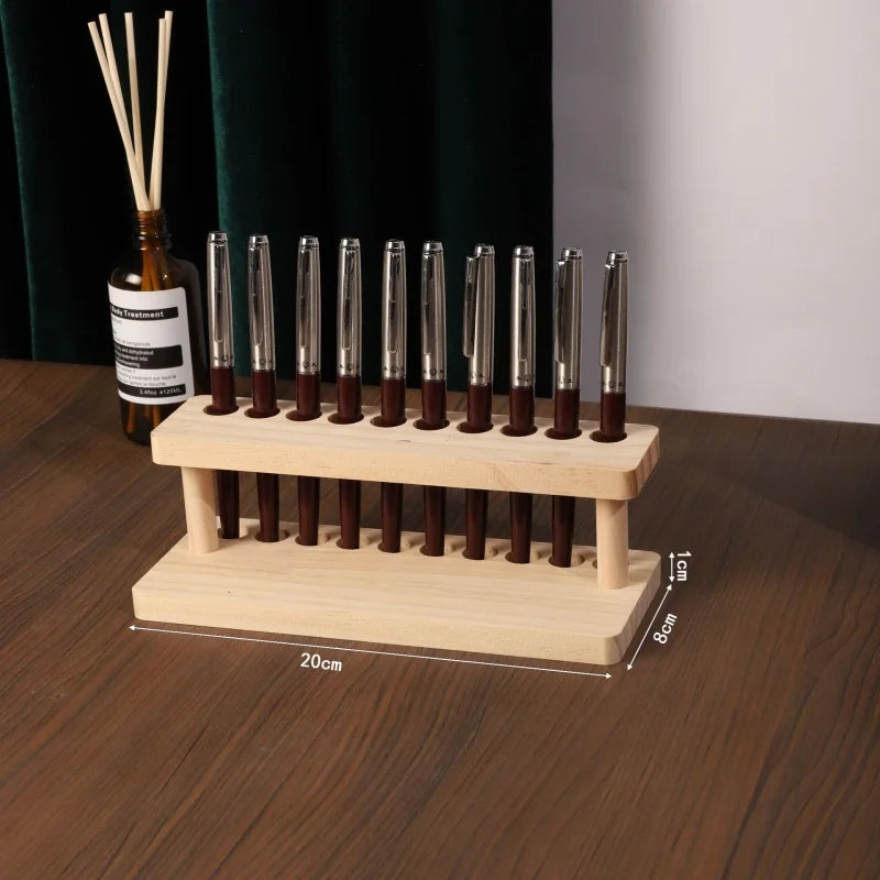 Wooden Pen Stand 4/10 Slots Wood Multifunction Desk Organizer - Pen Holder, Phone Stand & Storage Solution for Office and School