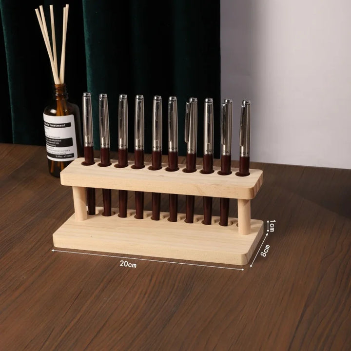 Wooden Pen Stand 4/10 Slots Wood Multifunction Desk Organizer - Pen Holder, Phone Stand & Storage Solution for Office and School