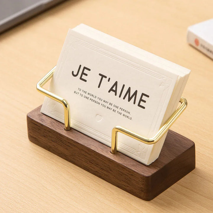 Business Card Holder Organizer Office Desk Display Stand Memo Counter Accessories Tabletop Shelf Home Wooden Card Holder Storage